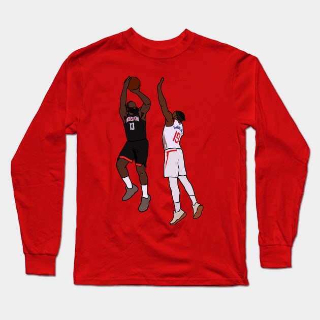 James Harden Stepback Houston Rockets Long Sleeve T-Shirt by xavierjfong